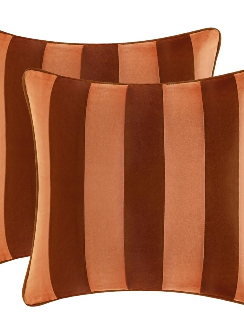Decorative Throw Pillow Covers Cushion Cases, Set of 2 Soft Velvet Striped